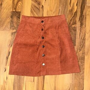 Burnt orange corduroy skirt